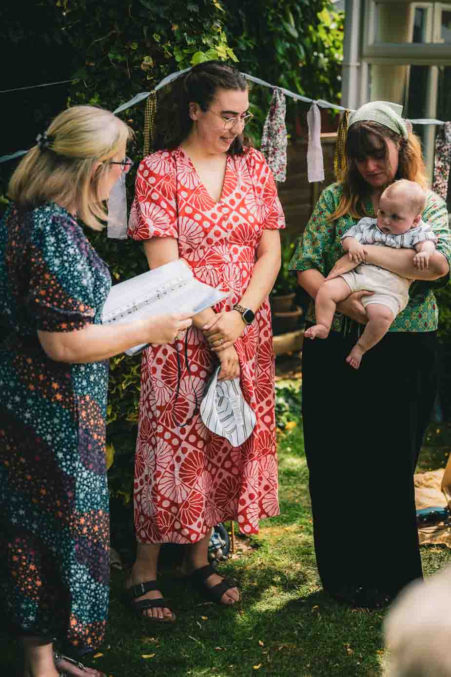 Deb Reed Celebrant Colchester Essex, officiating at a baby naming ceremony